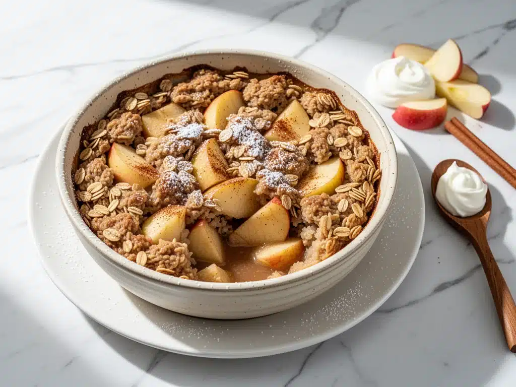 apple cinnamon baked oatmeal casserole - featured image