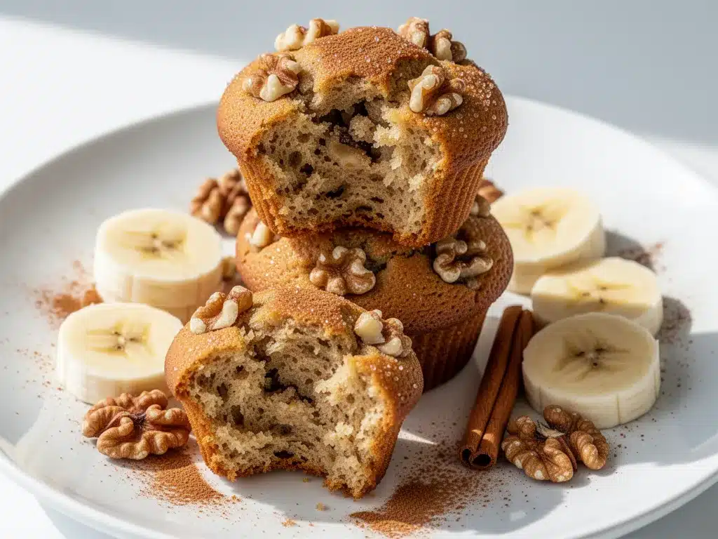 Baked Banana Nut Breakfast Muffins: Best Easy Cinnamon Recipe 4 banana nut muffin recipe preparation steps
