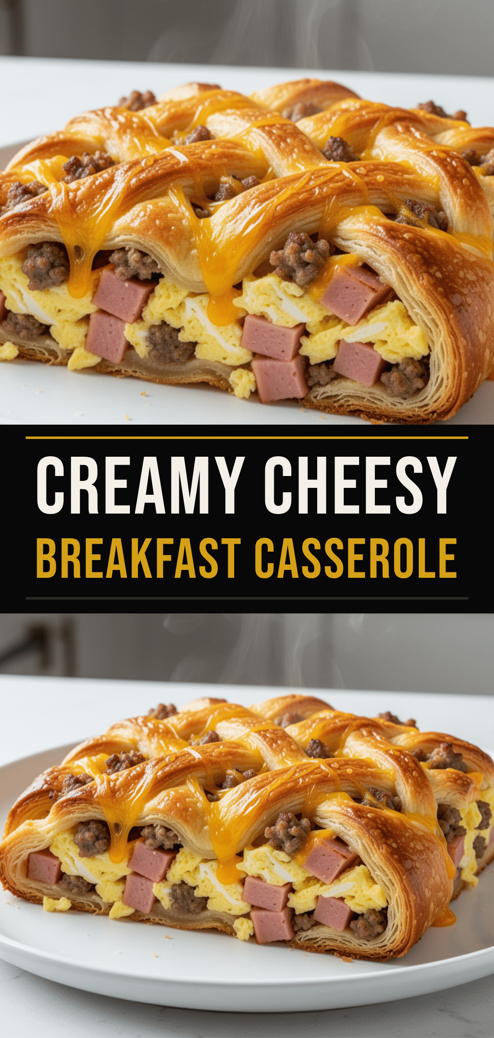 Cheesy Breakfast Casserole with Flaky Crescent Rolls (Easy) 5 cheesy breakfast casserole with flaky crescent rolls recipe