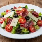 classic Italian chopped salad with salami and provolone - featured image