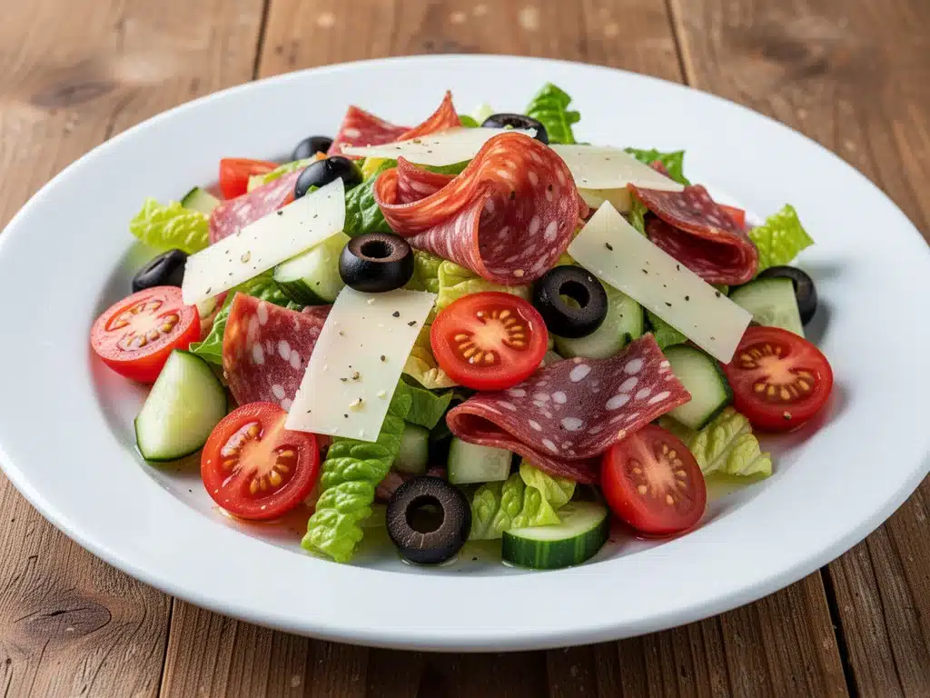 Home 2 classic Italian chopped salad with salami and provolone - featured image