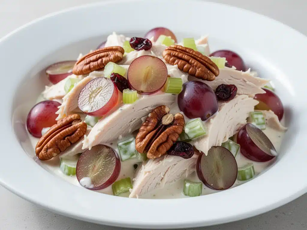 creamy chicken salad with grapes and pecans - featured image