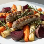 fall sheet pan sausage dinner - featured image