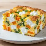 high protein cottage cheese egg bake - featured image