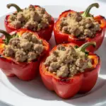 High Protein Turkey and Quinoa Stuffed Peppers - featured image