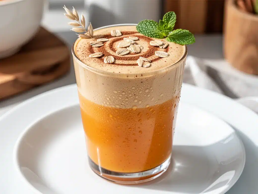 pumpkin spice breakfast smoothie with oats - featured image
