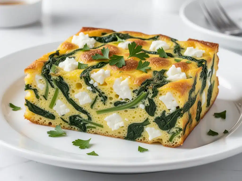 spinach and feta breakfast frittata - featured image