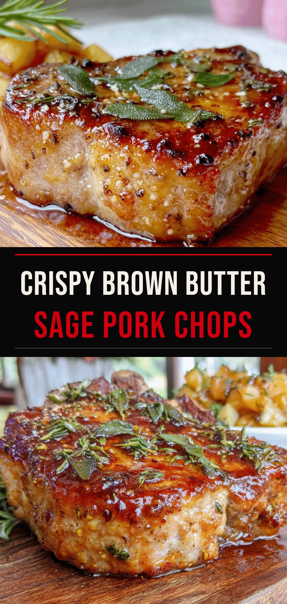 Brown Butter Sage Pork Chops with Apples: 3-Ingredient Dinner 5 Brown Butter Sage Pork Chops recipe