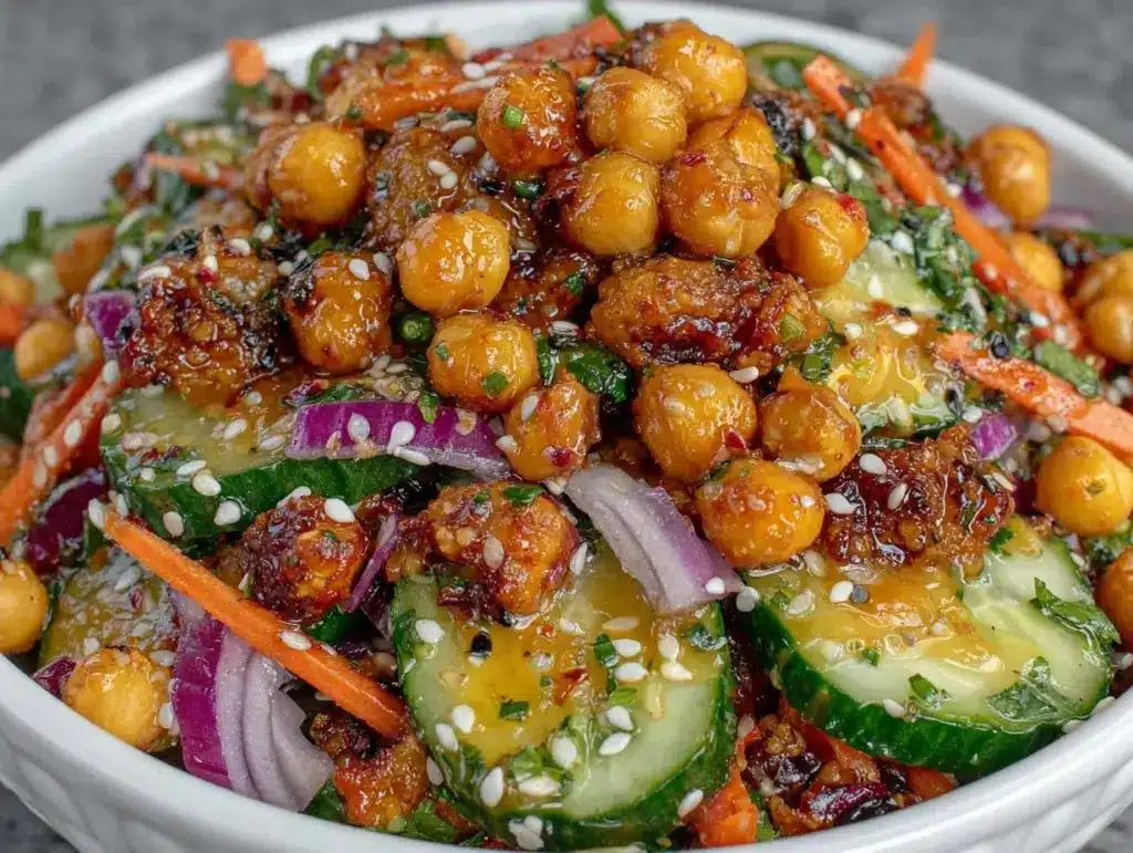 Crispy Roasted Chickpea Cucumber Salad - featured image