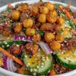 Crispy Roasted Chickpea Cucumber Salad - featured image