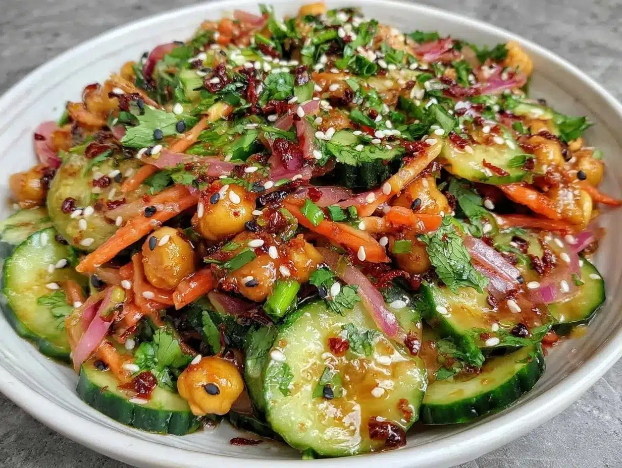 Crispy Roasted Chickpea Cucumber Salad: Easy No-Cook Recipe 4 Crispy Roasted Chickpea Cucumber Salad preparation steps