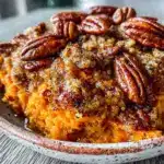 Easy Fall Maple Pecan Sweet Potato Casserole - featured image