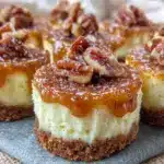 fall baby shower maple pecan mini cheesecake bites - featured image